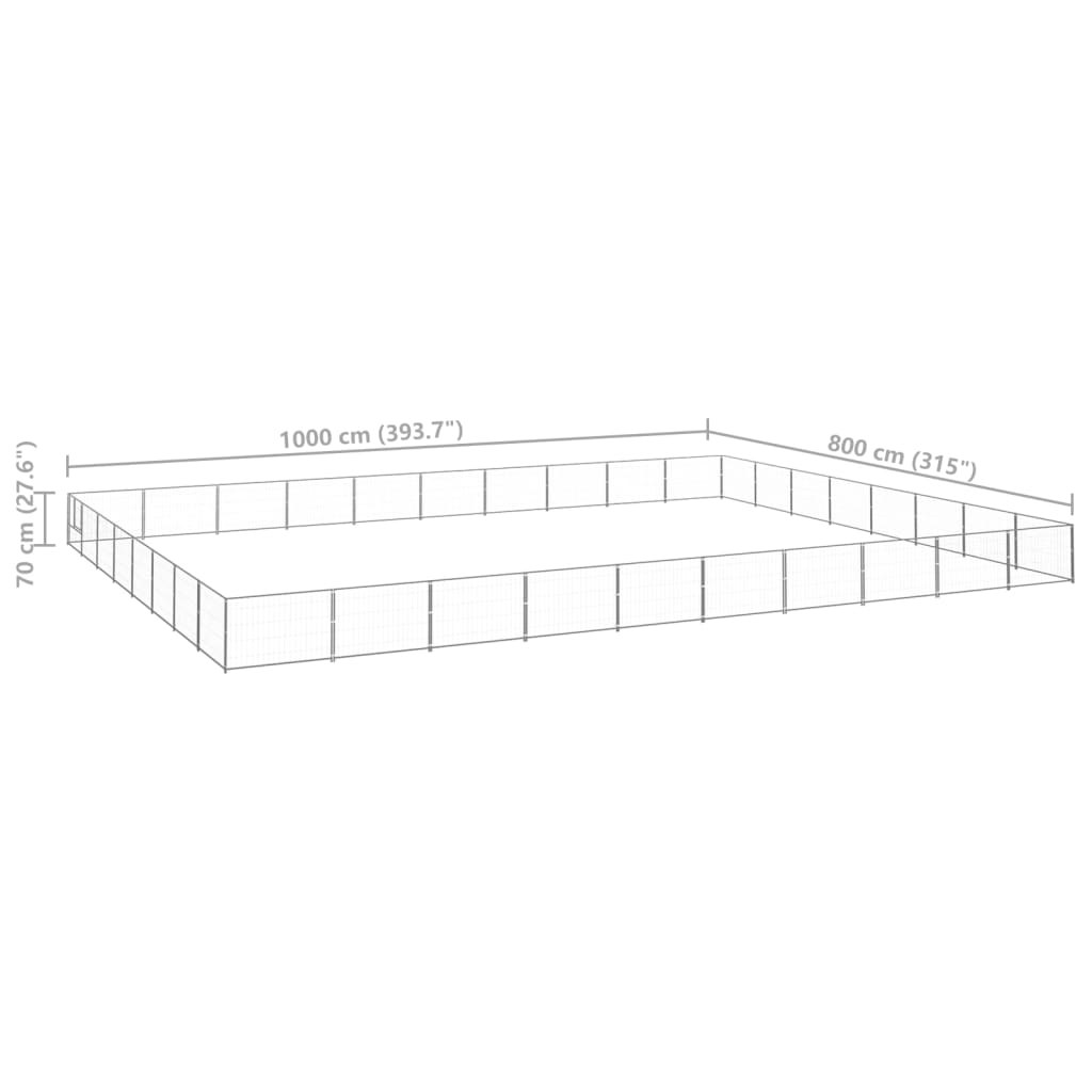 Gabbia per Cani Argento 80 m² in Acciaio cod mxl 45830