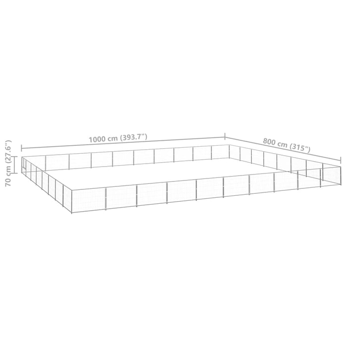 Gabbia per Cani Argento 80 m² in Acciaio cod mxl 45830