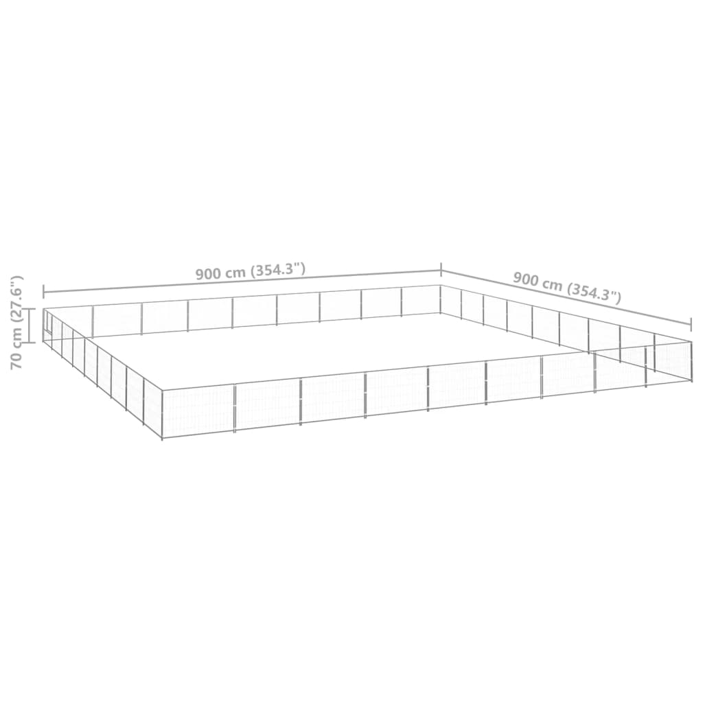 Gabbia per Cani Argento 81 m² in Acciaio cod mxl 45833