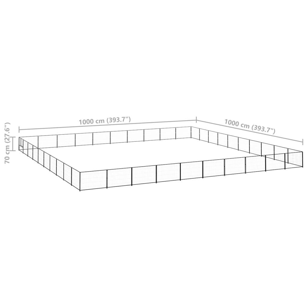 Gabbia per Cani Nera 100 m² in Acciaio cod mxl 47946