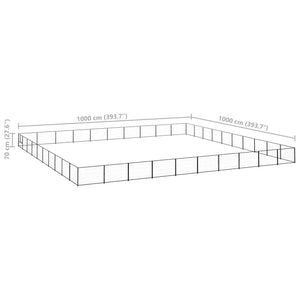 Gabbia per Cani Nera 100 m² in Acciaio cod mxl 47946