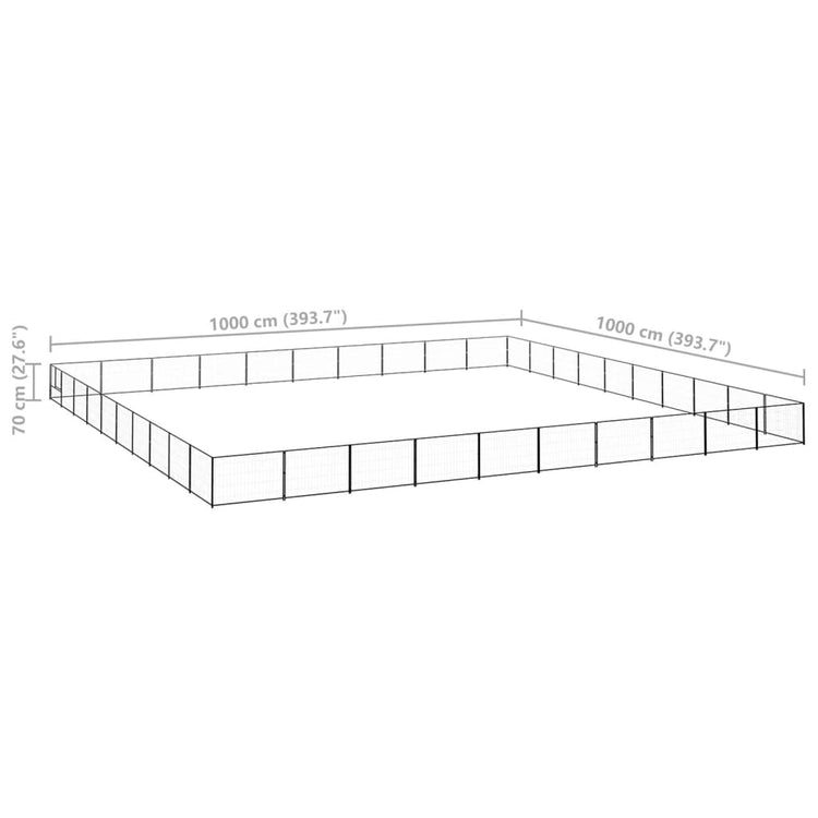 Gabbia per Cani Nera 100 m² in Acciaio cod mxl 47946