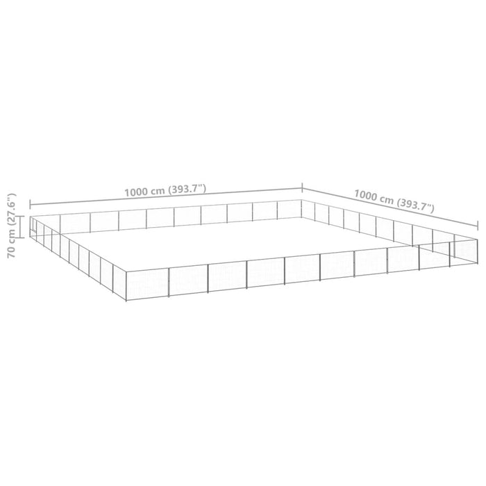 Gabbia per Cani Argento 100 m² in Acciaio 3082198