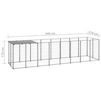 Gabbia per Cani Argento 4,84 m² in Acciaio   cod mxl 48589