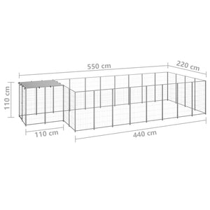 Gabbia per Cani Argento 10,89 m² in Acciaio   cod mxl 48609