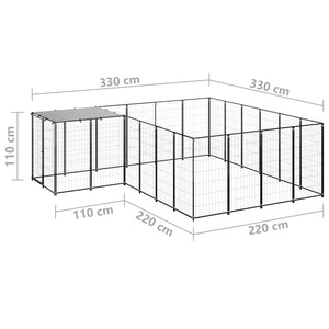 Gabbia per Cani Nera 8,47 m² in Acciaio   cod mxl 52654