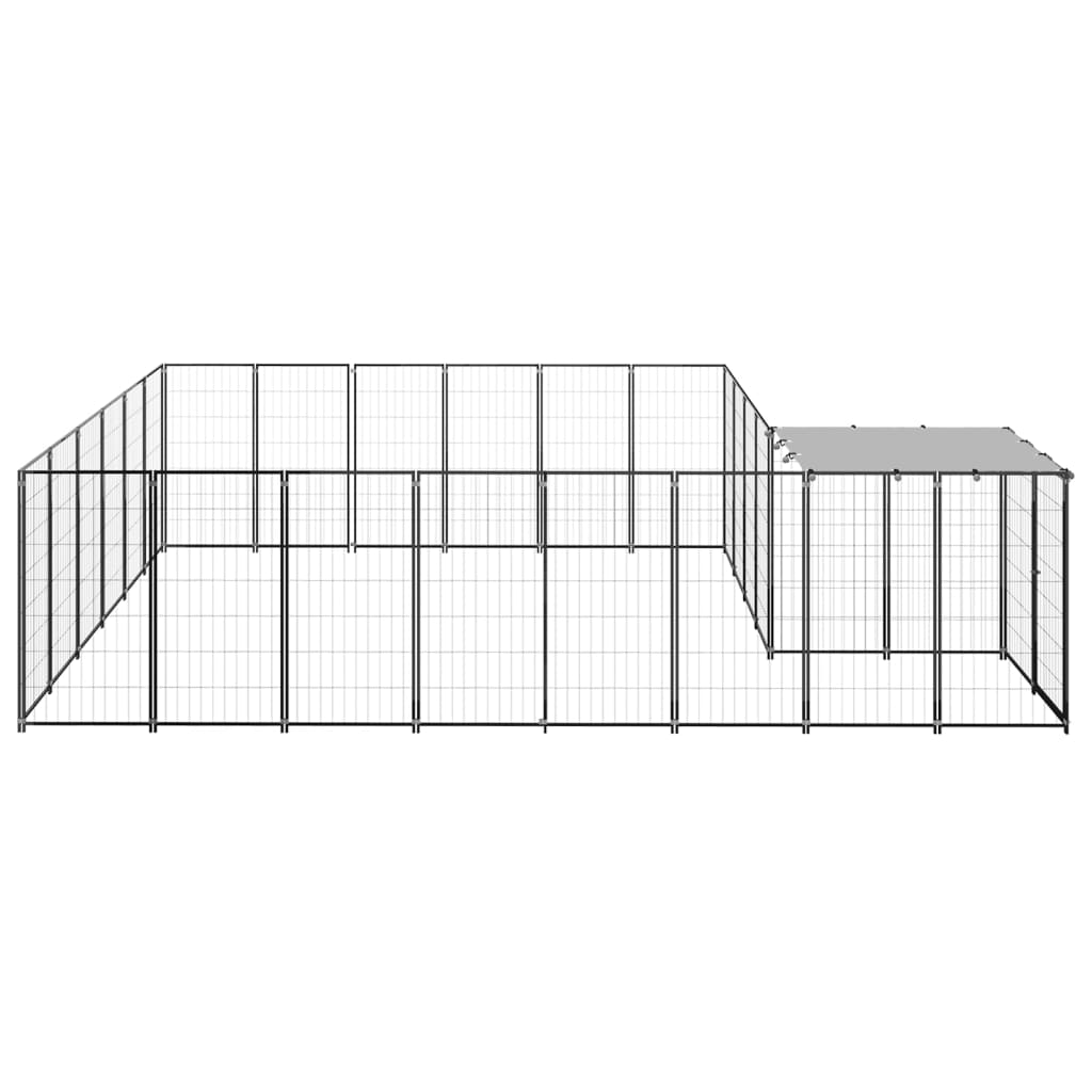 Gabbia per Cani Nera 12,1 m² in Acciaio   cod mxl 52715