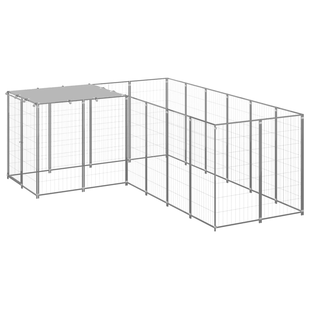 Gabbia per Cani Argento 4,84 m² in Acciaio   cod mxl 48556