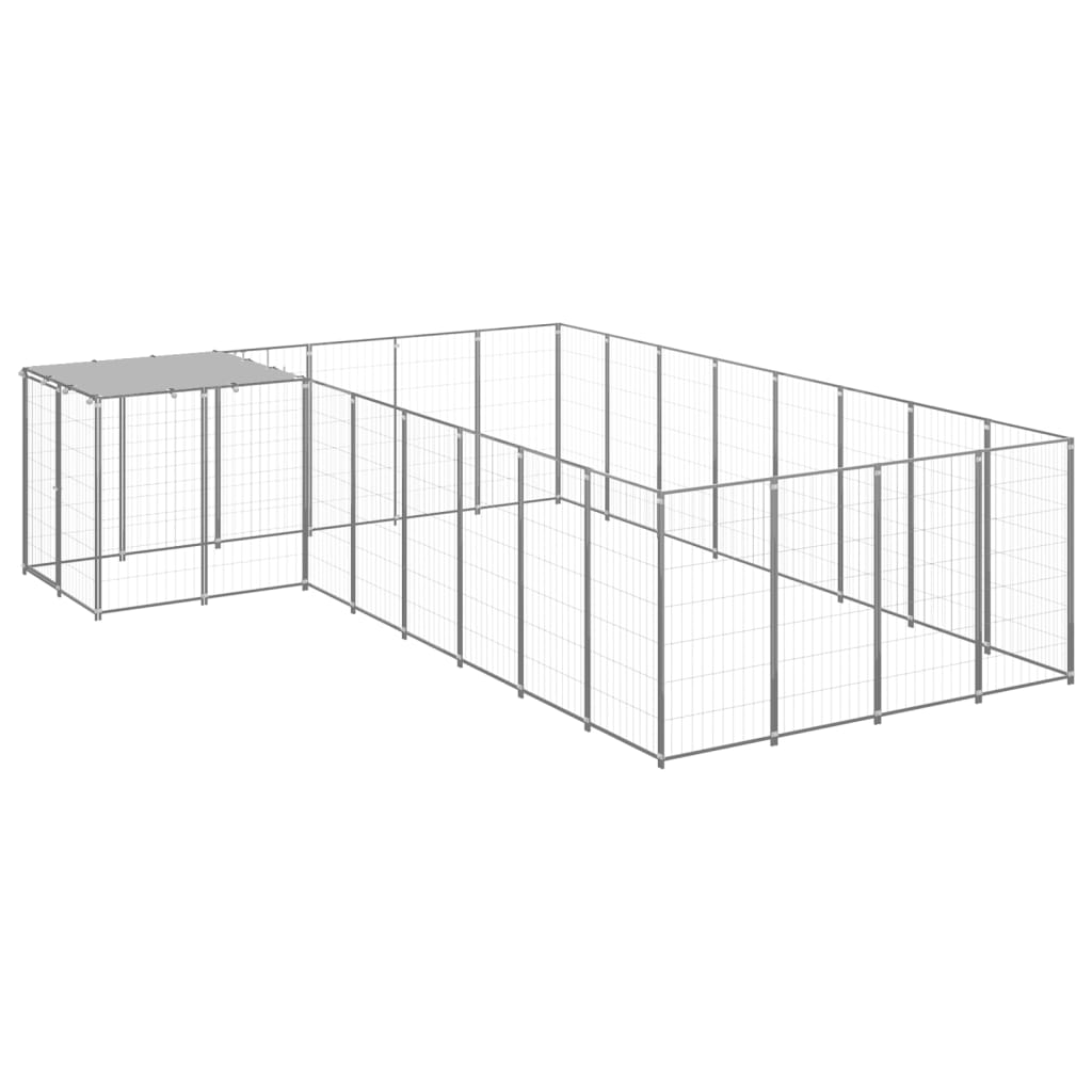 Gabbia per Cani Argento 10,89 m² in Acciaio   cod mxl 48593