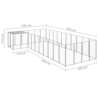 Gabbia per Cani Argento 13,31 m² in Acciaio   cod mxl 44099