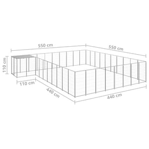 Gabbia per Cani Argento 25,41 m² in Acciaio   cod mxl 34118