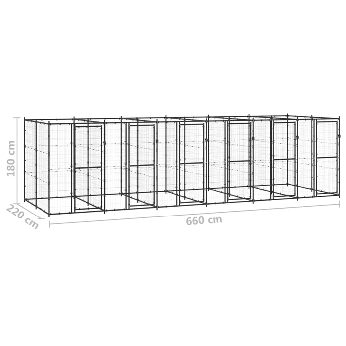 Gabbia per Cani da Esterno in Acciaio 14,52 m² cod mxl 61047