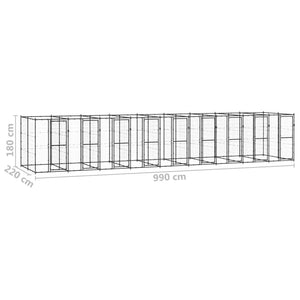 Gabbia per Cani da Esterno in Acciaio 21,78 m²