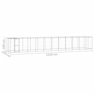 Gabbia per Cani da Esterno in Acciaio Zincato con Tetto 26,62m² cod mxl 55640