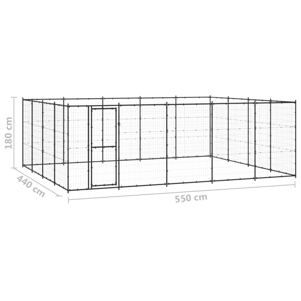 Gabbia per Cani da Esterno in Acciaio 24,2 m² cod mxl 62184