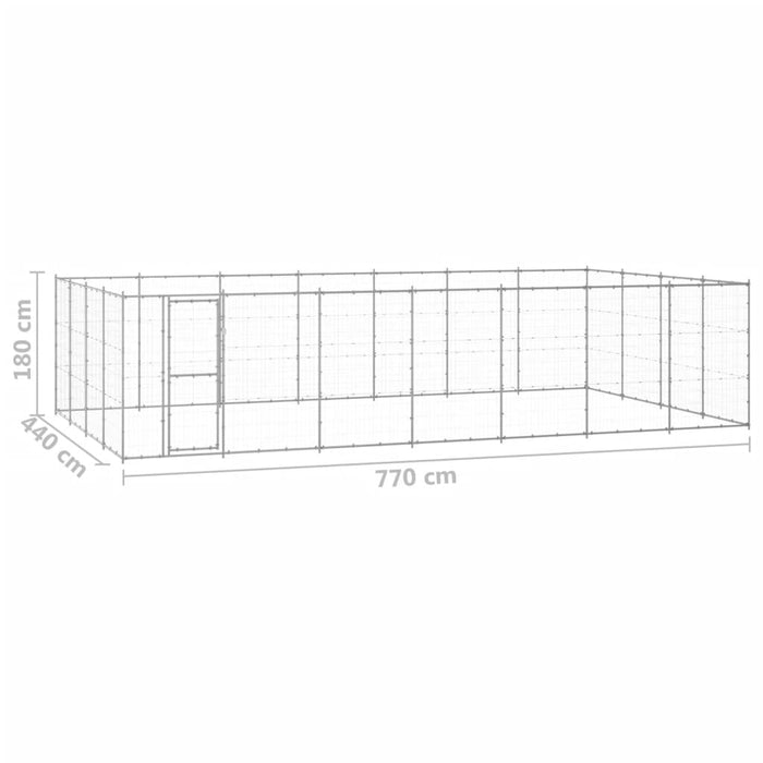 Gabbia per Cani da Esterno in Acciaio Zincato 33,88m² cod mxl 59972