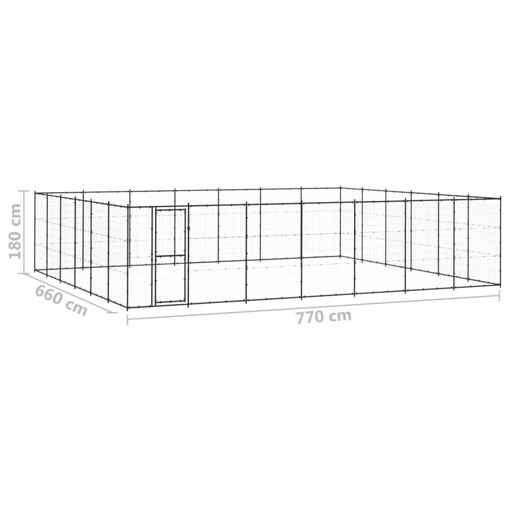 Gabbia per Cani da Esterno in Acciaio 50,82 m² cod mxl 62178