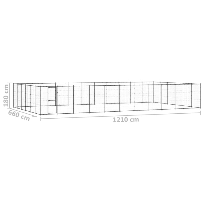 Gabbia per Cani da Esterno in Acciaio 79,86 m² cod mxl 61045