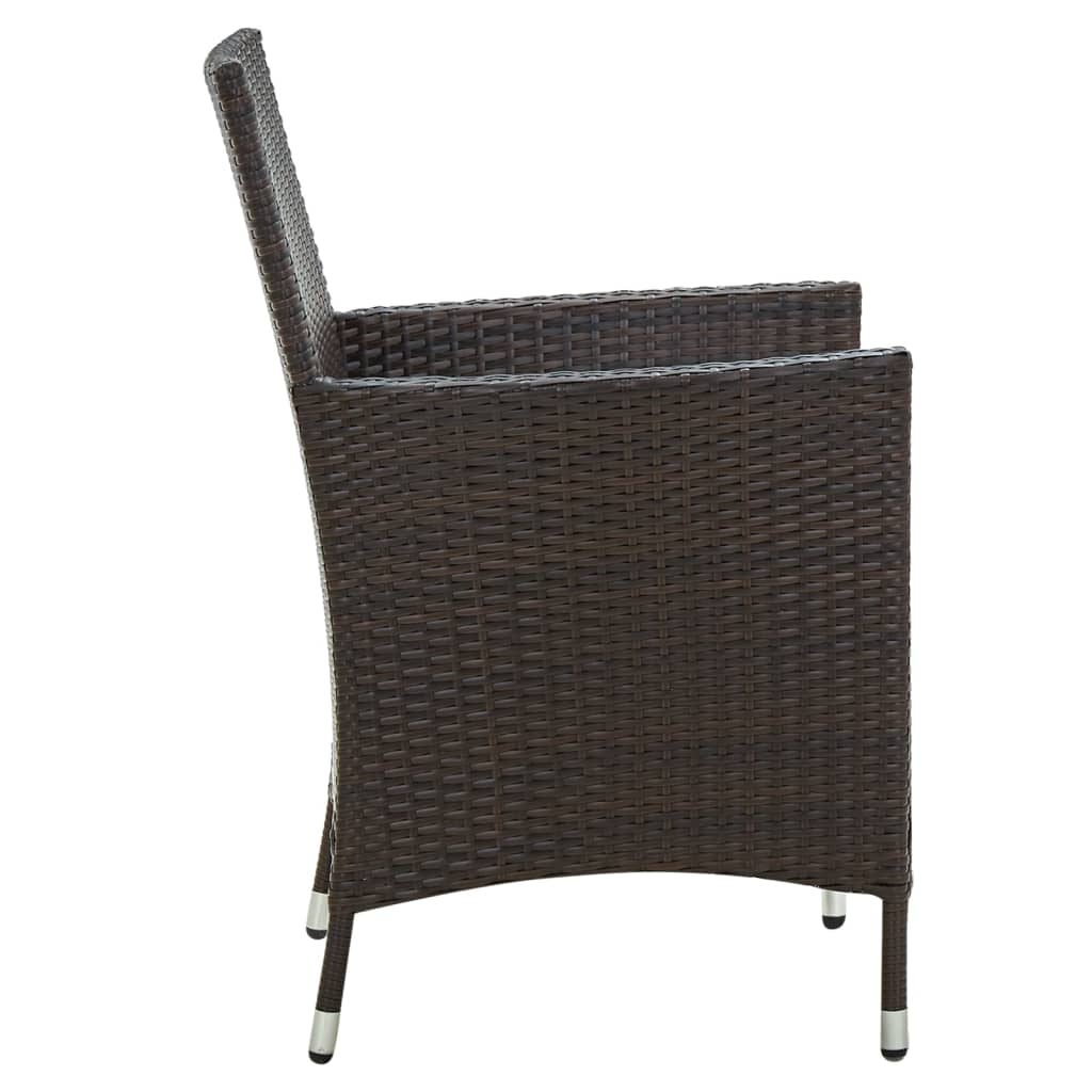 Sedie da Giardino 2 pz con Cuscini in Polyrattan Marrone cod mxl 23200