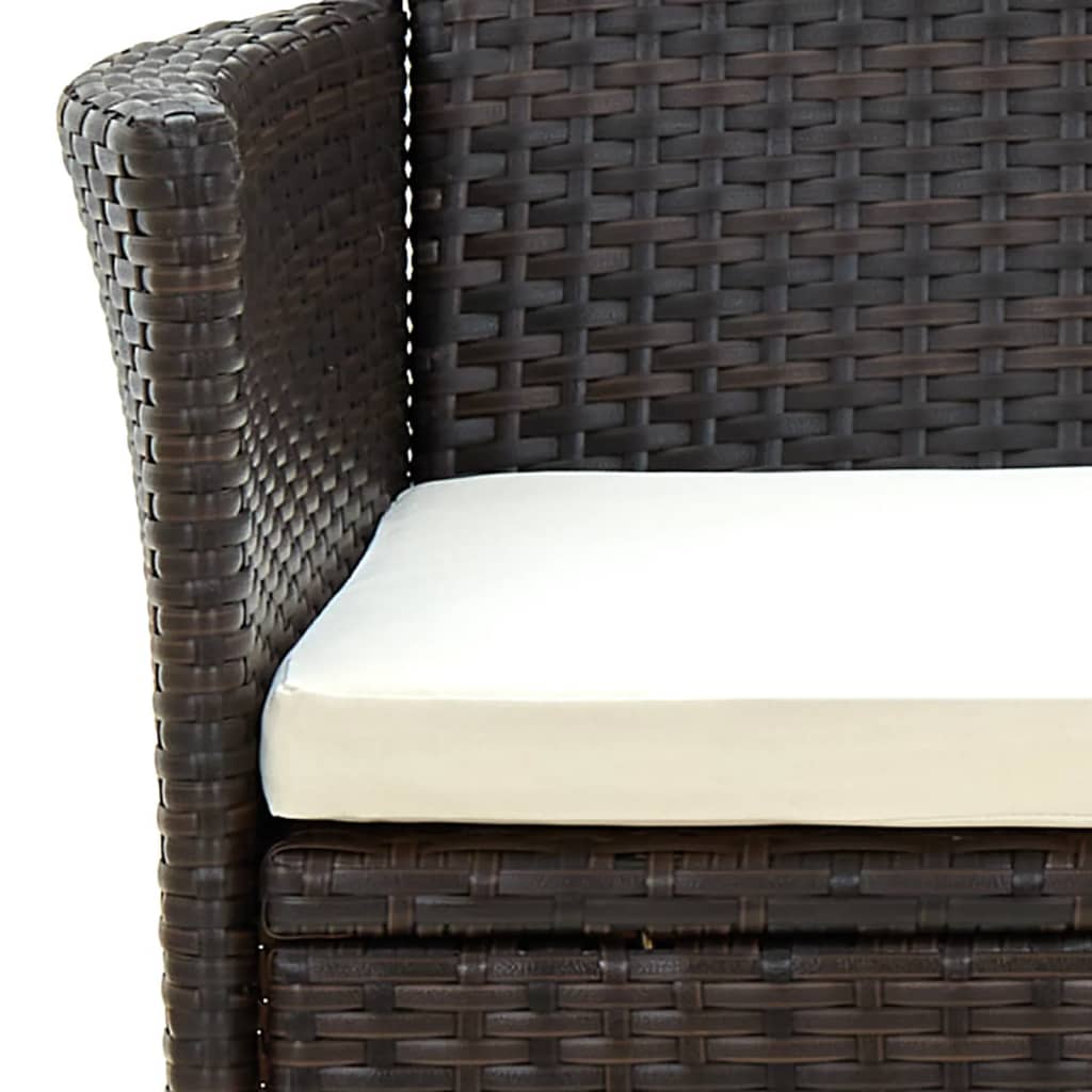 Sedie da Giardino 2 pz con Cuscini in Polyrattan Marrone cod mxl 23200