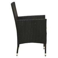 Sedie da Giardino 2 pz con Cuscini in Polyrattan Nere cod mxl 23195