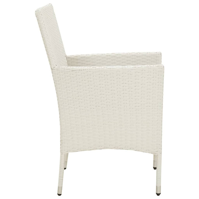 Sedie da Giardino con Cuscini 2 pz in Polyrattan Bianche cod mxl 41614