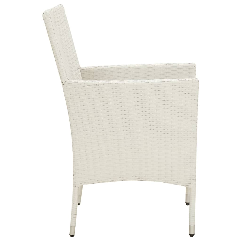 Sedie da Giardino con Cuscini 2 pz in Polyrattan Bianche 316683