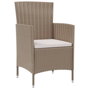 Sedie da Giardino con Cuscini 2 pz in Polyrattan Beige cod mxl 23196