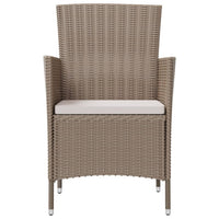 Sedie da Giardino con Cuscini 2 pz in Polyrattan Beige cod mxl 23196