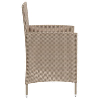 Sedie da Giardino con Cuscini 2 pz in Polyrattan Beige cod mxl 23196