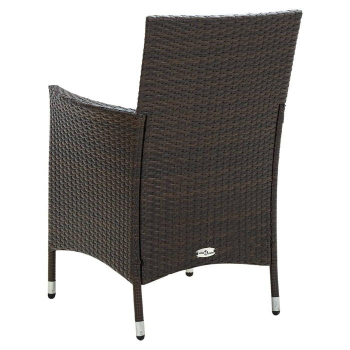 Sedie da Giardino 4 pz con Cuscini in Polyrattan Marrone 316687