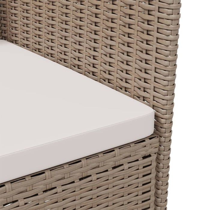 Sedie da Giardino con Cuscini 4 pz in Polyrattan Beige cod mxl 19337