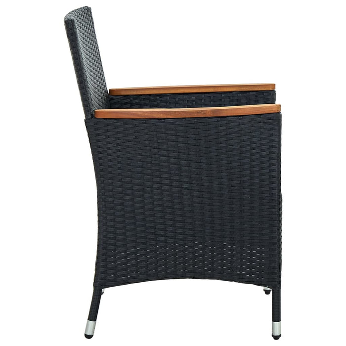 Sedie da Pranzo per Giardino 4 pz in Polyrattan Nero cod mxl 23205