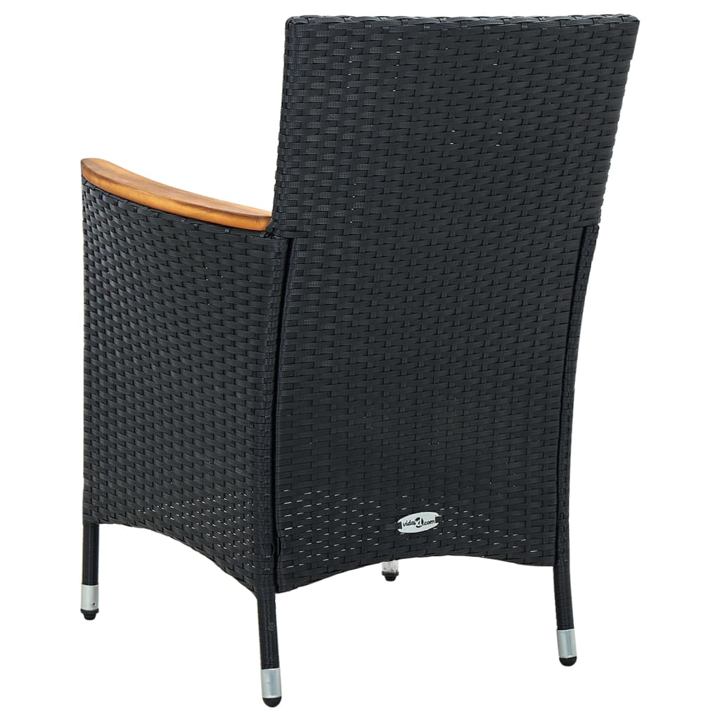 Sedie da Pranzo per Giardino 4 pz in Polyrattan Nero cod mxl 23205