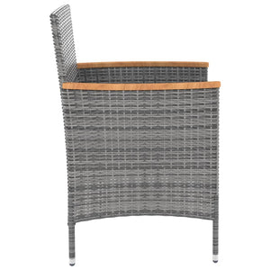 Sedie da Pranzo da Giardino 4 pz in Polyrattan Grigio cod mxl 23206