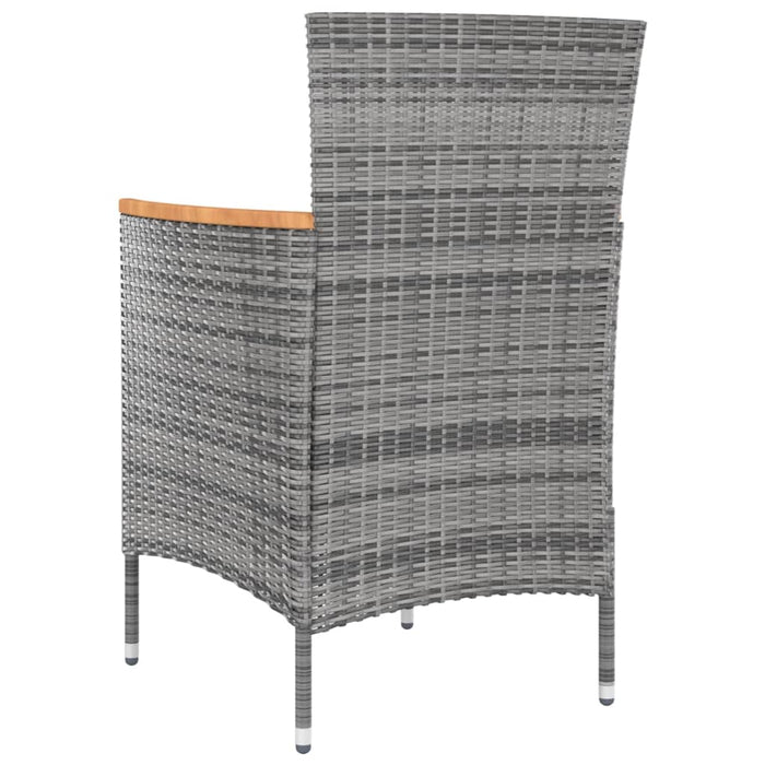 Sedie da Pranzo da Giardino 4 pz in Polyrattan Grigio cod mxl 23206