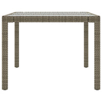 Tavolo Giardino Grigio 190x90x75 cm Vetro Temperato Polyrattan 316714