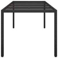 Tavolo Giardino Nero 250x100x75cm Vetro Temperato e Polyrattan  cod mxl 34280