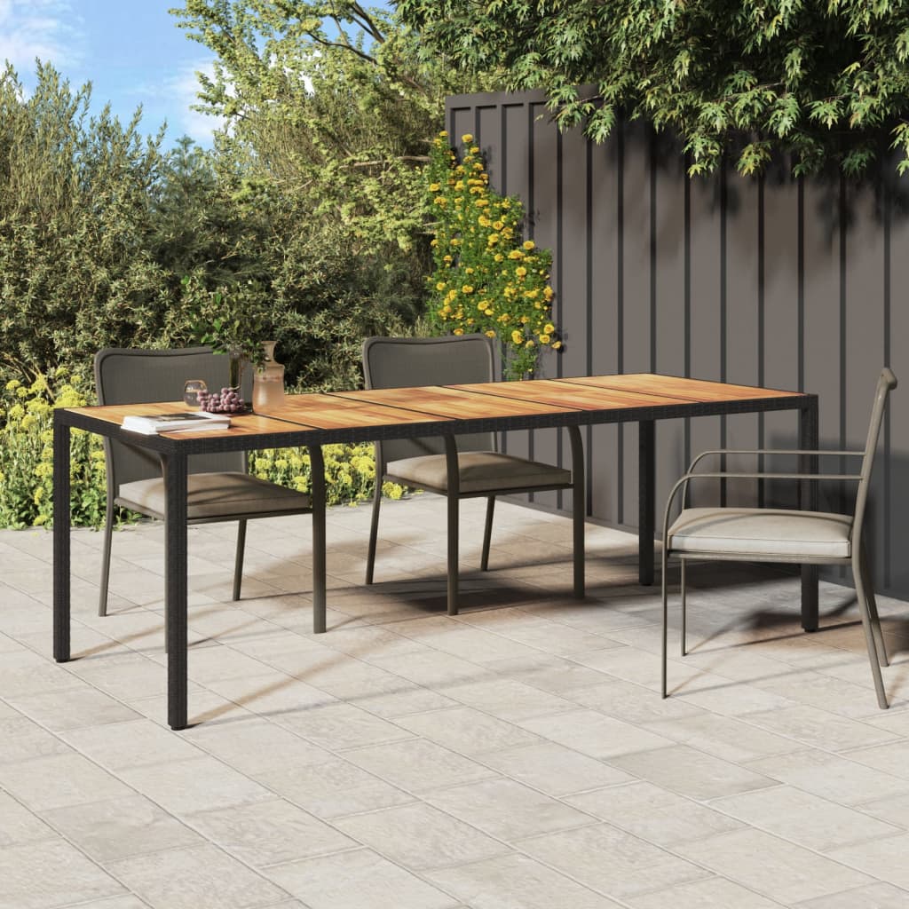 Tavolo da Giardino Nero 250x100x75 cm in Polyrattan 316729