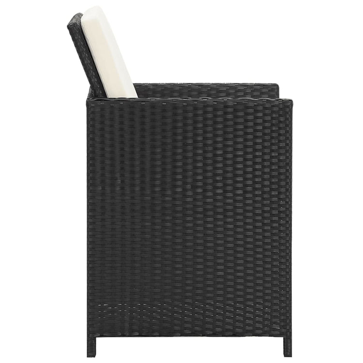 Sedie da Giardino 4 pz in Polyrattan Nero cod mxl 13969