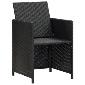 Sedie da Giardino 4 pz in Polyrattan Nero cod mxl 13969