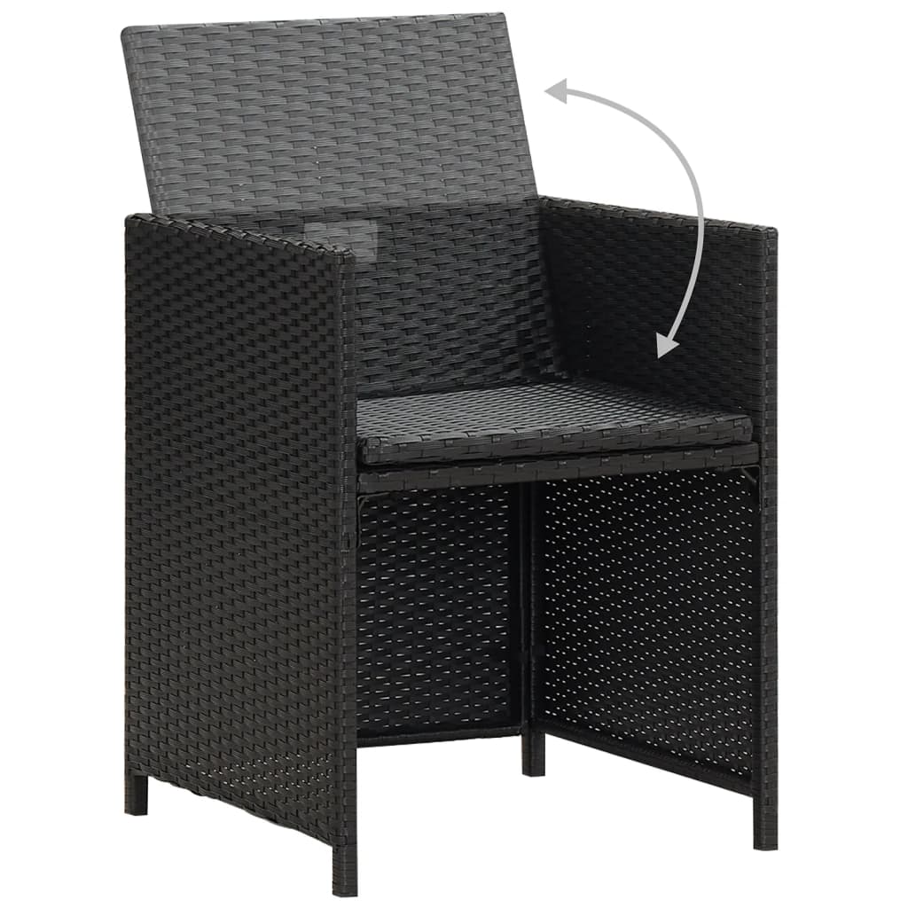 Sedie da Giardino 4 pz in Polyrattan Nero cod mxl 13969