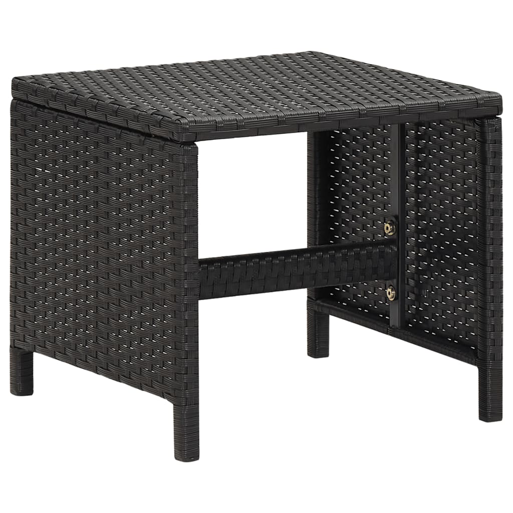 Sgabelli da Giardino 4 pz con Cuscini in Polyrattan Nero 316748