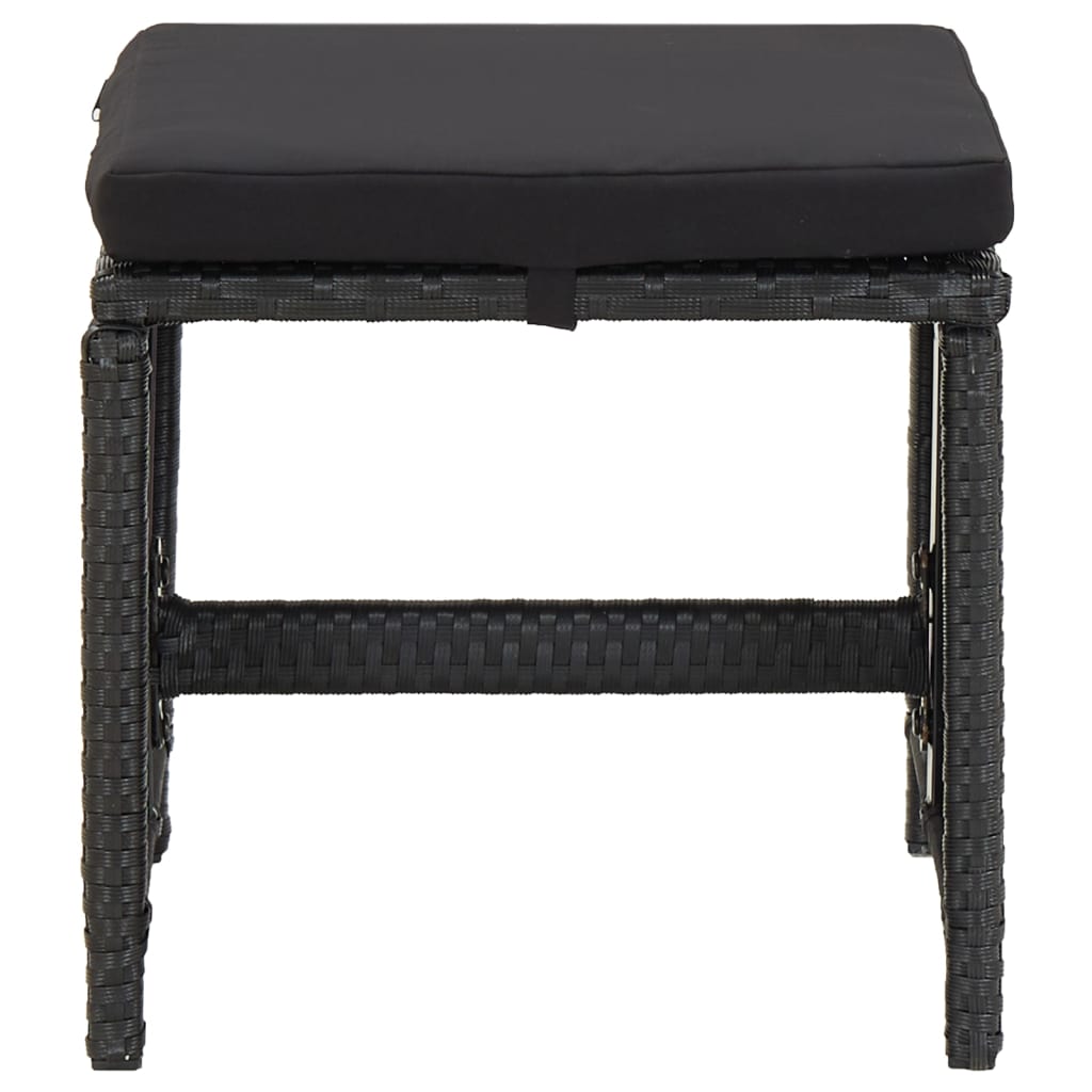 Sgabelli da Giardino 4 pz con Cuscini in Polyrattan Nero 316749