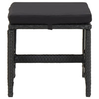 Sgabelli da Giardino 4 pz con Cuscini in Polyrattan Nero 316749