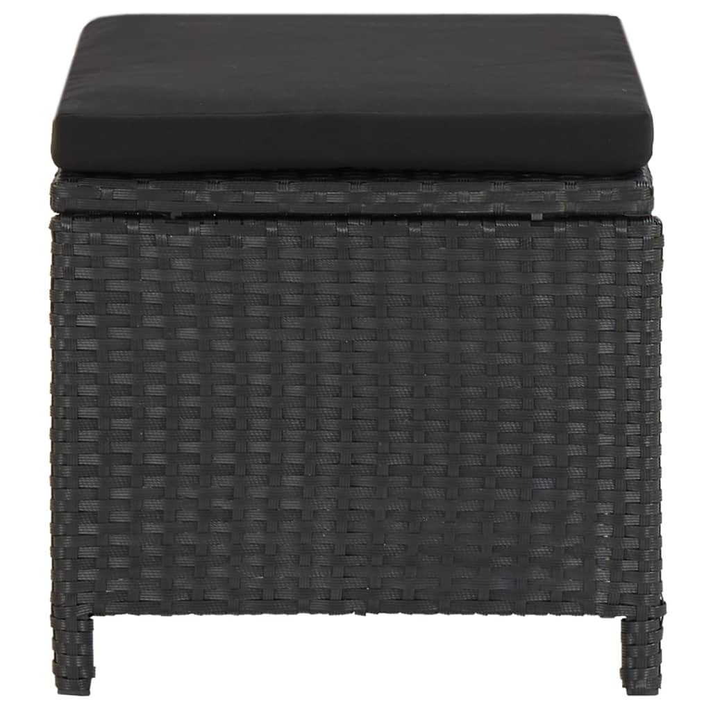 Sgabelli da Giardino 4 pz con Cuscini in Polyrattan Nero 316749