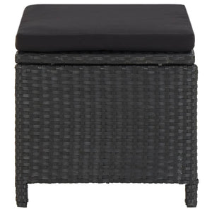 Sgabelli da Giardino 4 pz con Cuscini in Polyrattan Nero 316749