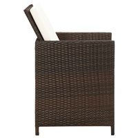 Sedie da Giardino con Cuscini 4 pz in Polyrattan Marrone 316776