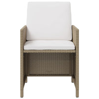 Sedie da Giardino con Cuscini 4 pz in Polyrattan Beige cod mxl 19480