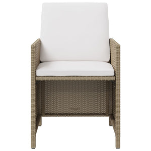 Sedie da Giardino con Cuscini 4 pz in Polyrattan Beige 316777